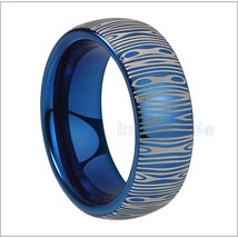 Damascus Ring Tungsten Carbide Engraved Ring For 8mm Men Women Wedding Ring Part - £21.01 GBP