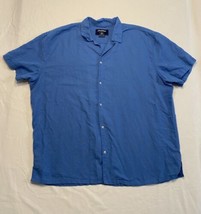 Chubbies Linen Blend Short Sleeve Button Up Shirt Blue Mens XXL Lightwei... - £18.95 GBP
