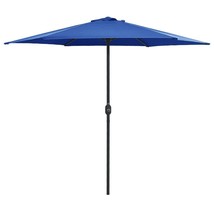 Garden Parasol Azure Blue Polyester, Aluminum Large Foldable - $2,197.52 MXN