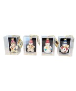 VTG Designers Studio CHRISTMAS SNOWMAN Hand Crafted Glass Ornaments LOT ... - $30.29