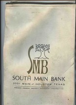 South Main Bank Vinyl Zipper Bag Houston Texas 1970&#39;s - £21.65 GBP