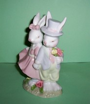 Home Interiors Bunnie Couple Figurine Easter Finery - £16.01 GBP