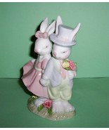 Home Interiors Bunnie Couple Figurine Easter Finery - £15.85 GBP