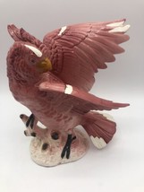 Vintage Cockatoo Pink White Figurine Porcelain Bird - £18.99 GBP