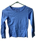 Faded Glory T Shirt Girls Size M 7/8 Blue Long Sleeved Round Neck - £3.71 GBP