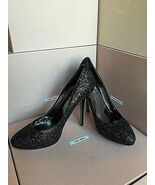 New Miu Miu by PRADA Black Glitter Stilettos High Heels Size 38.5 Women ... - $384.99