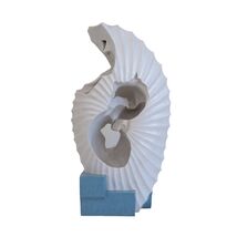 Modern White Abstract Water Fountain w/ Blue Base - $479.99