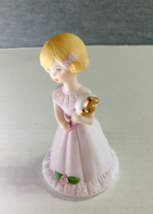 Enesco Growing Up Birthday Girl 5 Years Old Porcelain Figurine Blonde 4” Vintage - £6.43 GBP