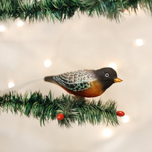 Old World Christmas Robin CLIP-ON Glass Bird Christmas Ornament 18088 - £12.49 GBP