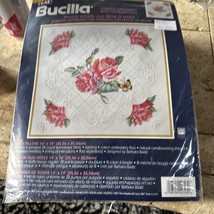Plaid Bucilla 42743 Roses Pillow 14&quot;×14&quot; Cross Stitch Kit - £14.89 GBP