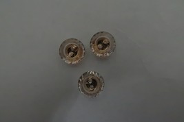 3 pcs clear &amp; gold Button  -  round - 1/2&quot; - sew through - £1.56 GBP