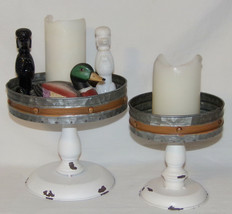 Galvanized Metal Trays Risers Stands Cupcakes Trinkets Candles Single or Set New - £14.41 GBP+