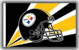 Pittsburgh Football Team Memorable Flag 3x5ft Steelers Helmet Banner Sty... - $335.24 MXN