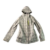 Columbia Sportswear Hooded Gray Womens Size Large Coat Jacket Light Gray Plaid - $24.74