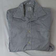 Peter Millar 16.5 Large Blue Woven Long Sleeve Button Front Shirt - £10.17 GBP