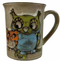 Large Coffee Mug Beige Owl - Mom And Baby - 16 Ounces PIER 1 Stoneware Mug - £9.58 GBP