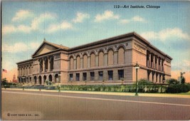 Vtg Postcard Art Institute and Ferguson Fountain, Chicago IL. PM 1943 - £4.59 GBP