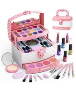 Kids Makeup Kit for Girl 35 Pcs Washable Real Cosmetic, Little Girl Make... - £39.56 GBP