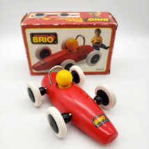 Vintage BRIO Racer Wooden Toy Car with Box! #30062 Red Racing 1997 - £17.08 GBP