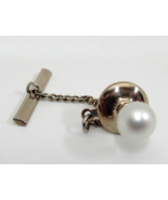 Pearl Scarf Pin Tie Tack with Gold Tone Setting Beautiful - $286.31 MXN