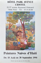 Paints Naives D&#39;Haiti - Poster Original Exhibition - Paris - 1990 - £96.09 GBP