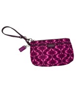 Coach wallet pink Purple Signature Wristlet Clutch signature fabric print - £26.33 GBP