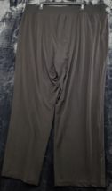 Susan Graver Pant Women 3X Black Polyester Flat Front Straight Leg Elastic Waist - £20.28 GBP