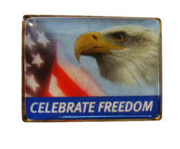 Celebrate Freedom American Bald Eagle USA Patriotic Lapel Hat Pin - £7.84 GBP