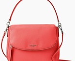 Kate Spade Jackson Coral Red Leather Flap Shoulder Bag WKRU6249 NWT $379... - $113.84