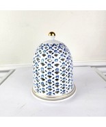 Andrea by Sadek Fairy Lamp Lattice Dome Tealight Cloche Gold Trim - £26.59 GBP
