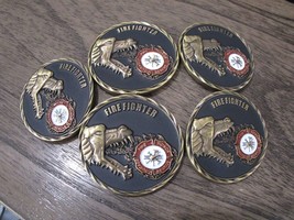 Lot of 5  First In Last Out Fireman Skull Firefighter Challenge Coins - £35.61 GBP