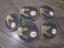 Lot of 5  First In Last Out Fireman Skull Firefighter Challenge Coins - £35.11 GBP