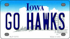 Go Hawks Iowa Novelty Mini Metal License Plate Tag - $276.39 MXN