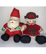 Gibson Christmas Holiday Stuffed Nylon Puffalump 15” Santa &amp; Mrs Claus D... - $43.20 CAD