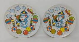 Peanuts Snoopy Woodstock Clown Party Plastic Plate Set of 2 VTG 1965 1960s 60s - $73.03