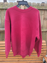 Vtg Fruit of The Loom Long Sleeve Maroon Blank Crewneck sweatshirt Large... - £10.84 GBP