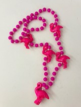 Mardi Gras Bead Necklace Large Flamingo Airstream New Orleans LA 21.5 Inches - £31.64 GBP