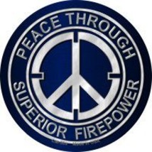 Peace Through Firepower Novelty Circle Coaster Set of 4 - £15.68 GBP
