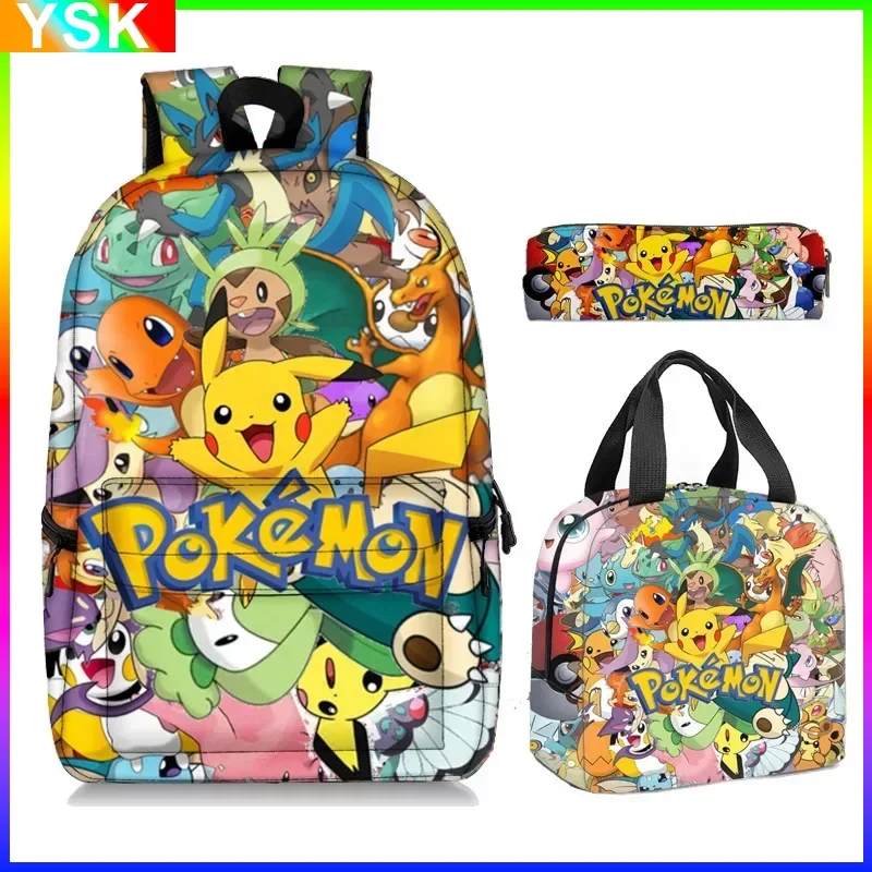 2PC/3PC-Set Pikachu Pokemon Backpack Primary and Middle School Students Boys - £9.70 GBP+