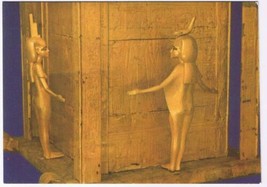 Egypt Postcard King Tut&#39;s Treasures Large Gold Canopic Chest  - £2.36 GBP