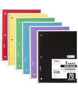 Mead Spiral Notebooks, 6 Pack, 1-Subject, Wide Ruled Paper, 10-1/2&quot; X 8&quot;... - £32.99 GBP