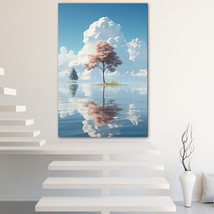 Tree in water Canvas Painting Wall Art Poster Landscape Canvas Print Picture - £10.95 GBP+