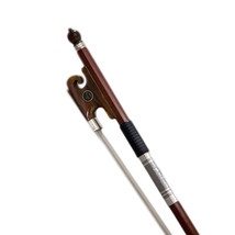 New Hi Quality 44 Violin Bow Brazilwood Yak Horn Frog Abalone Silver Wrap - $65.99