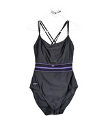 Speedo Women&#39;s 12 Black One-Piece Swimsuit Bathing Suit Sheer Waist Pane... - $25.00