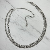 Silver Tone Draped Belly Body Metal Chain Link Belt OS One Size - £15.81 GBP