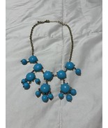Teal/Turquoise Blue Bubble Lucite Style Silver tone Bib Necklace - €2,97 EUR