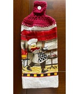Crocheted Top Hanging Kitchen Tea Towel w Chef Design - $8.04 CAD