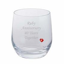 Chichi Gifts 2 Ruby Anniversary 40 Years Together Pair of Dartington Tumblers Br - £19.54 GBP