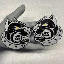 x2 Pitbull Car  Badges Emblem Alpha Dog Yellow Eye MB/Black Bulldog Fend... - $805.40 MXN