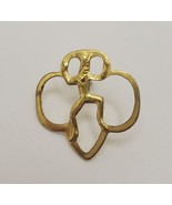 Vintage Girl Scouts Lapel Pin Brownie Member Pixie Goldtone Trefoil Pinc... - €14,44 EUR
